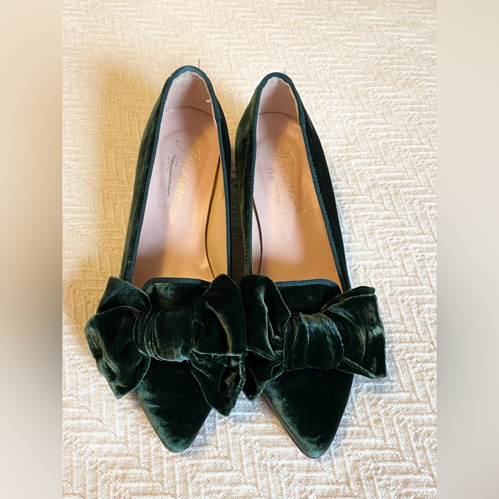 Bisue Ballerina bow flats in green